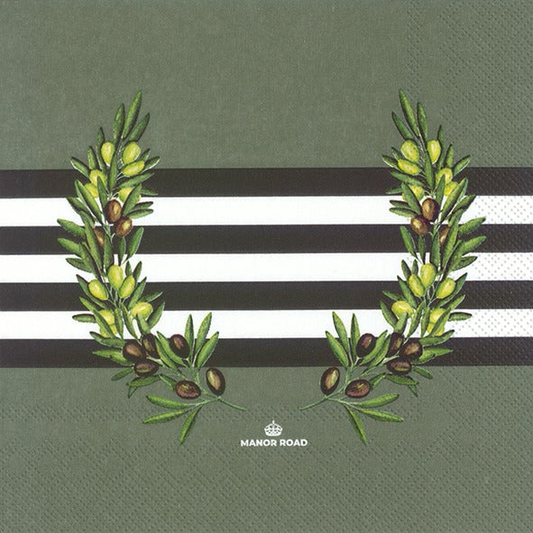 Manor Road The Olive Cocktail Napkins 20Pk (Case of 6)