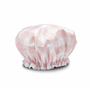 Manor Road Pink Gingham Shower Cap