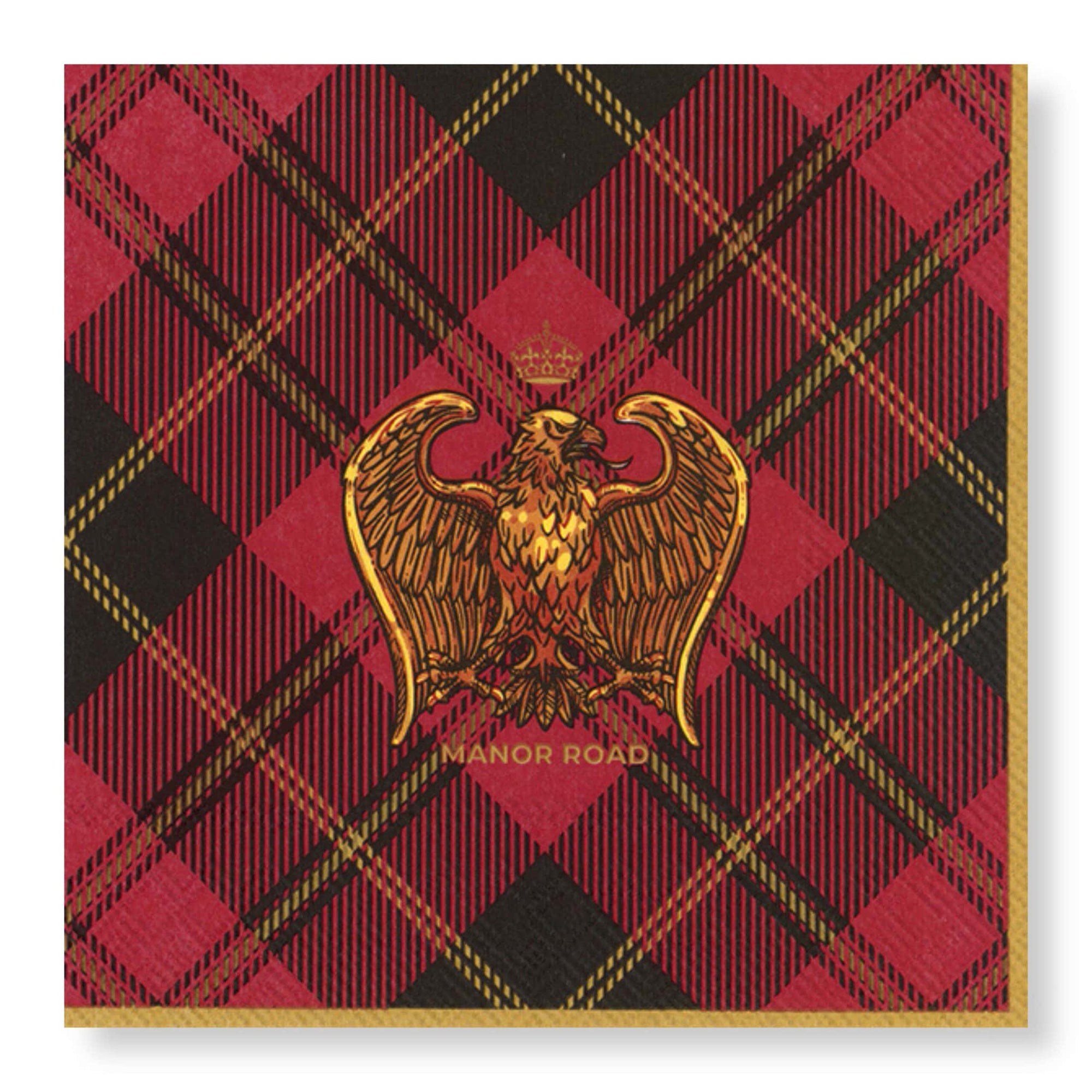 Manor Road Eagles on Tartan Luncheon Napkins 20Pk (Case of 6)