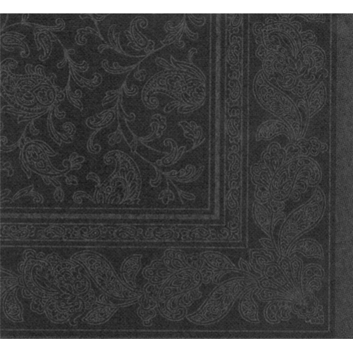 Papstar Royal Collection Napkins Orments Design - Black 50 Ct. Pack (Case of 5)