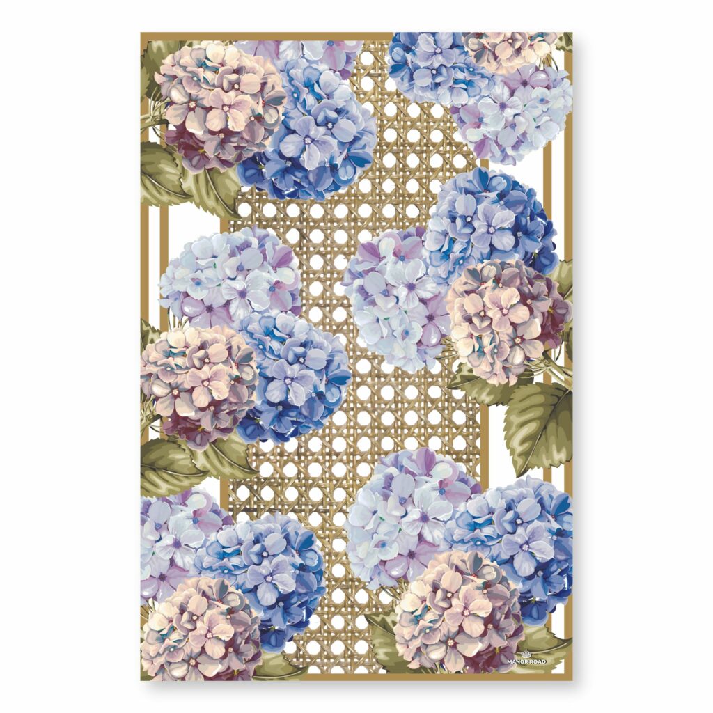 Manor Road Hydrangea & Rattan Microfiber Tea Towel