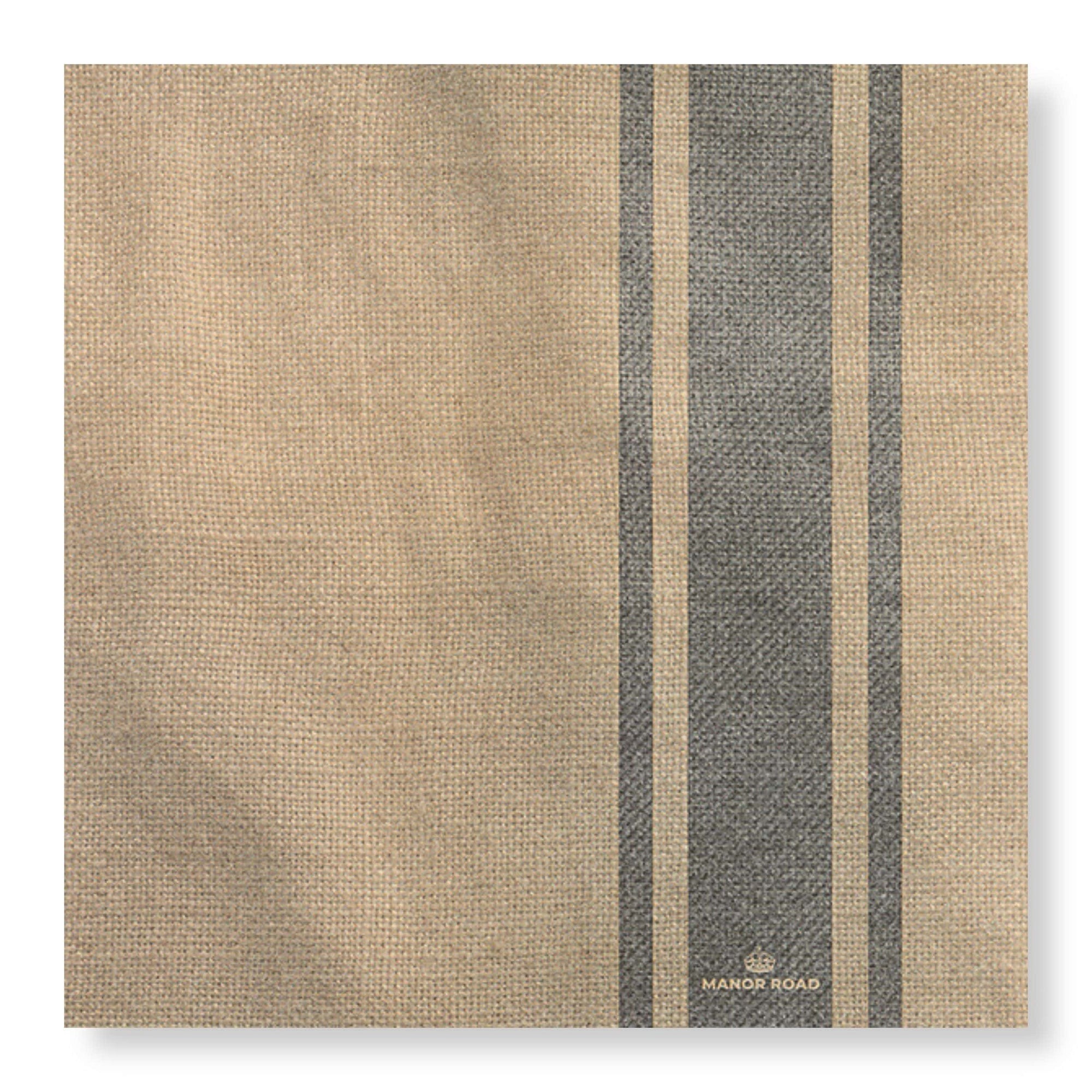 Manor Road Coffee Stripe Linen Dinner Napkins 20Pk (Case of 6)