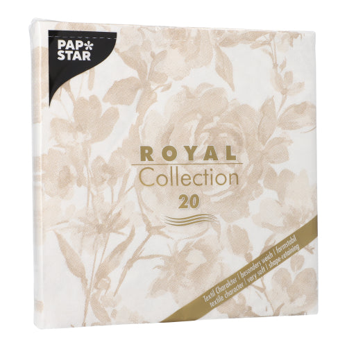 Papstar Royal Collection Napkins Rose - Sand 40x40cm 20pk (Case of 8)