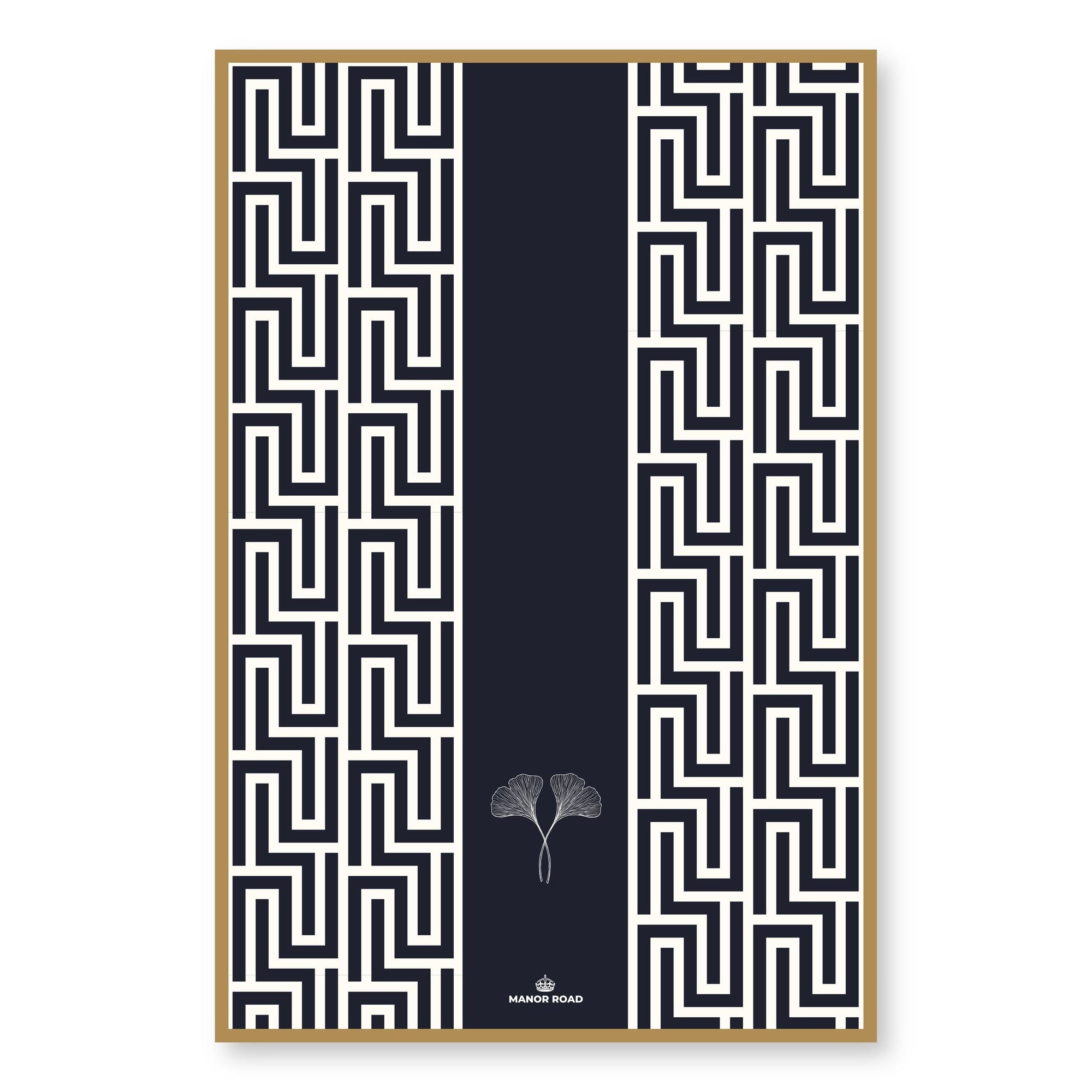 Manor Road Gingko Navy Microfiber Tea Towel