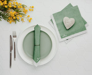 Manor Road Linen Green Dinner Napkins 20Pk (Case of 6)