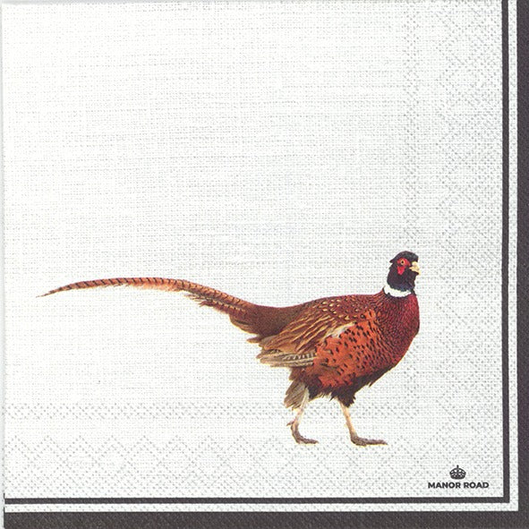 Manor Road Pheasant Dinner Napkins 20Pk (Case of 6)