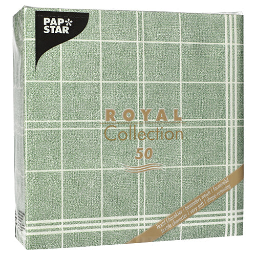 Papstar Royal Collection Napkins Kitchen Craft - Dark Green 40x40cm 50pk (Case of 5)