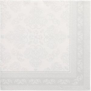 Papstar Royal Collection Napkins Arabesque - White 40x40cm 50pk (Case of 5)