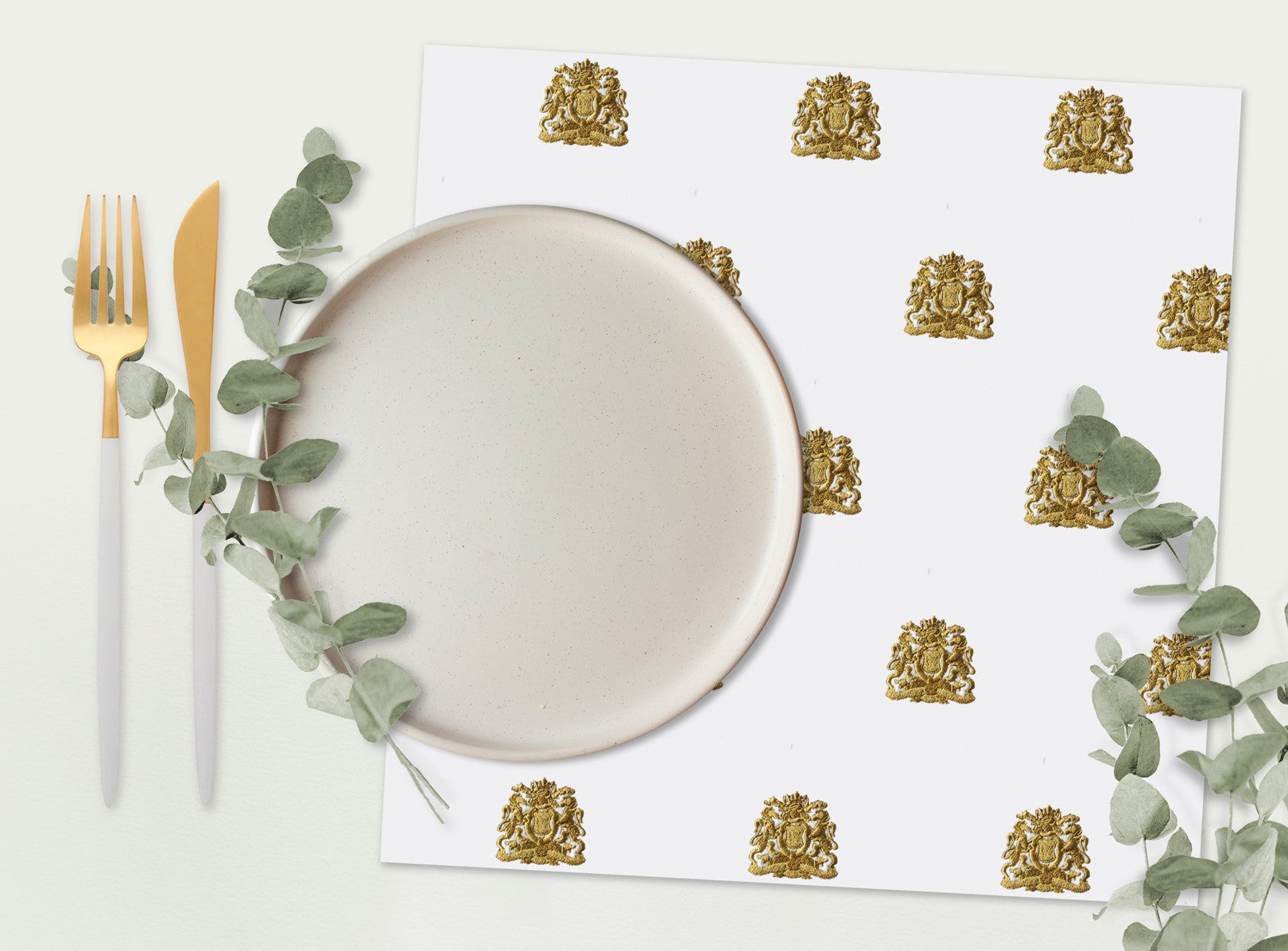 Zest Trading Gold Coat of Arms Monogram Square Greaseproof Paper (Case of 50)