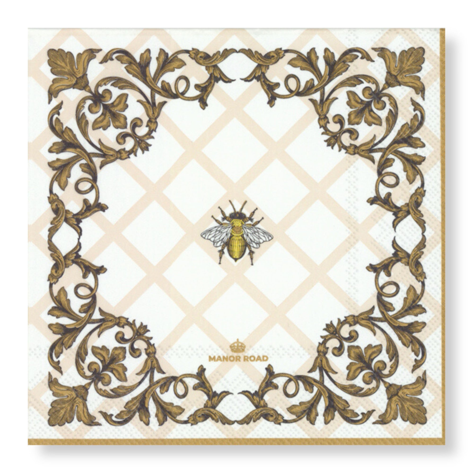 Manor Road Ornamental Bee Luncheon Napkins 20Pk (Case of 6)