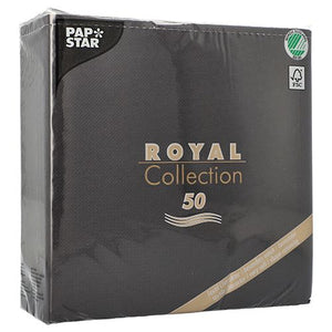 Papstar Royal Collection Elegance Napkins - Black (Case of 5)